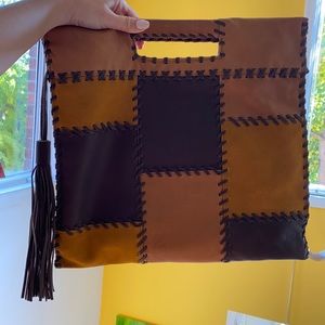 Leather & suede boho handbag